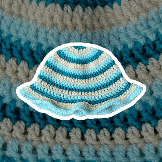 Bucket Hat - Teal/ Beige/ Blue