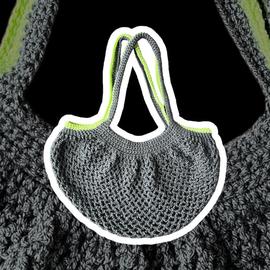 Large Market Bag - Lime/ Charcoal