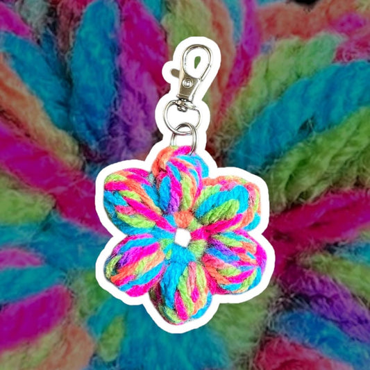 Flower Key Chain - Rainbow