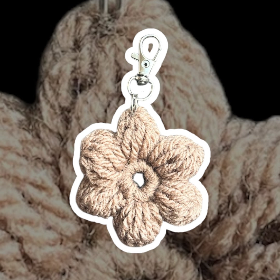 Flower Key Chain - Beige