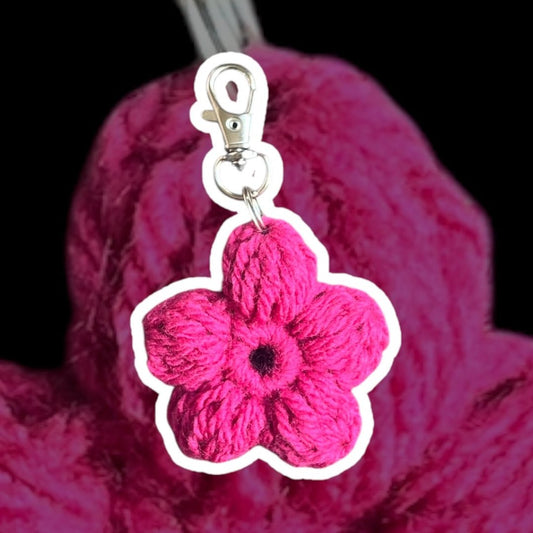 Flower Key Chain - Light Fuchsia