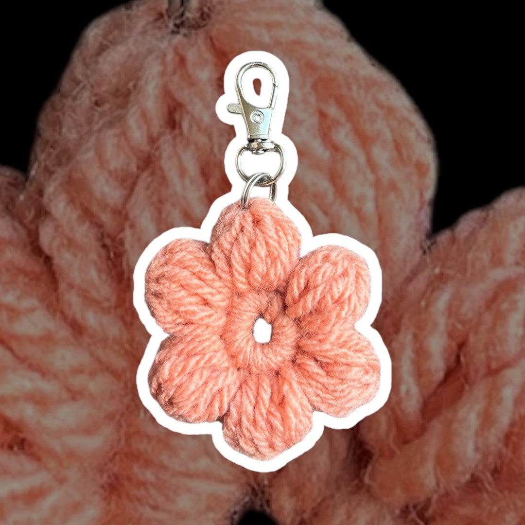 Flower Key Chain - Peach