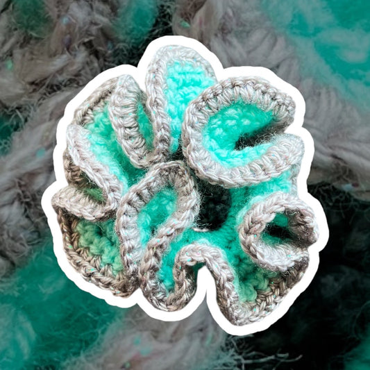 Scrunchie - Mint/ Glitter Grey