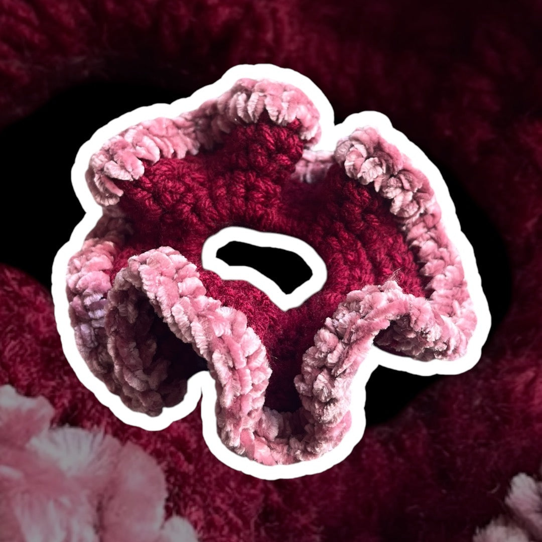 Scrunchie - Wine/ Pink Velvet